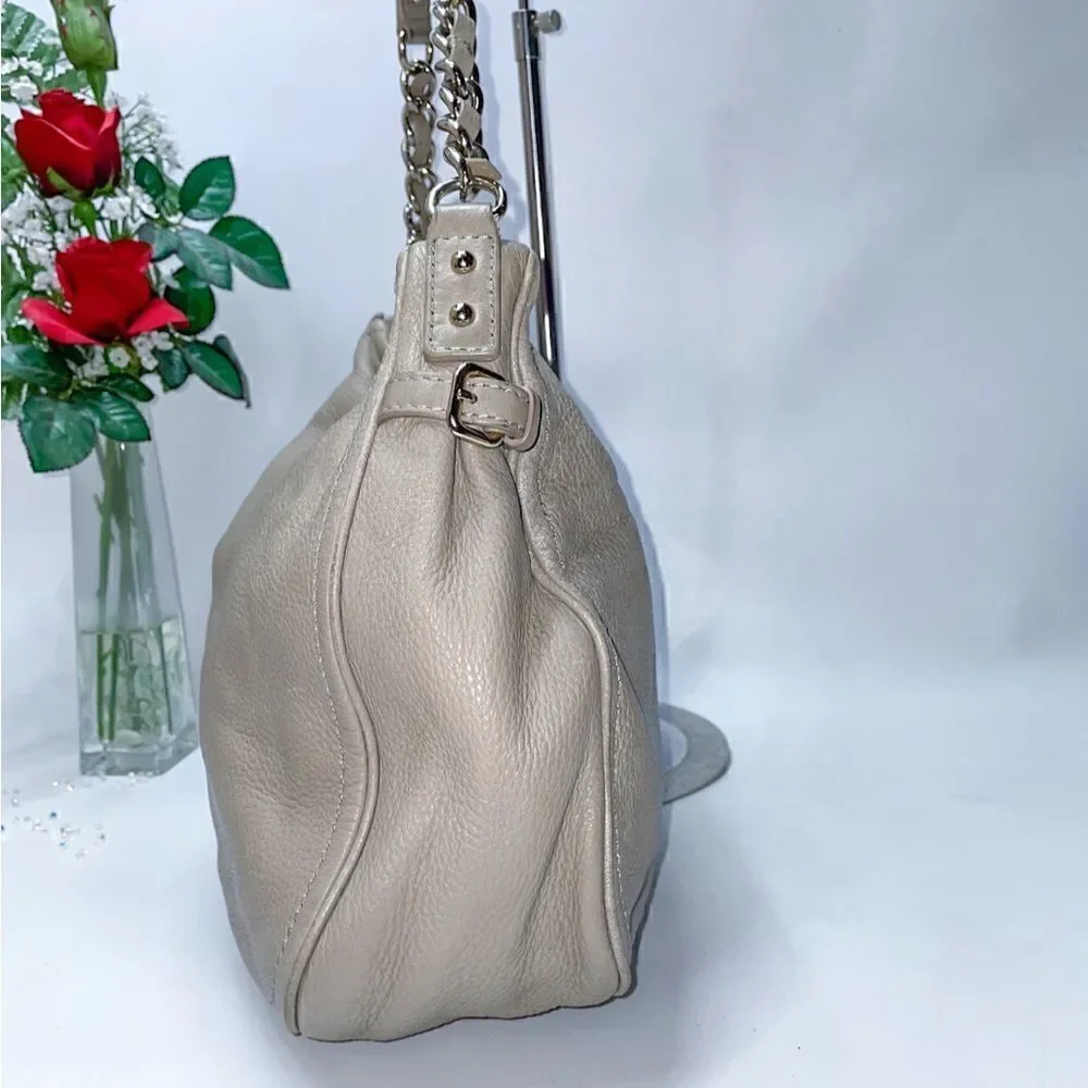 Kate Spade Leather Hobo Bag Gray Large